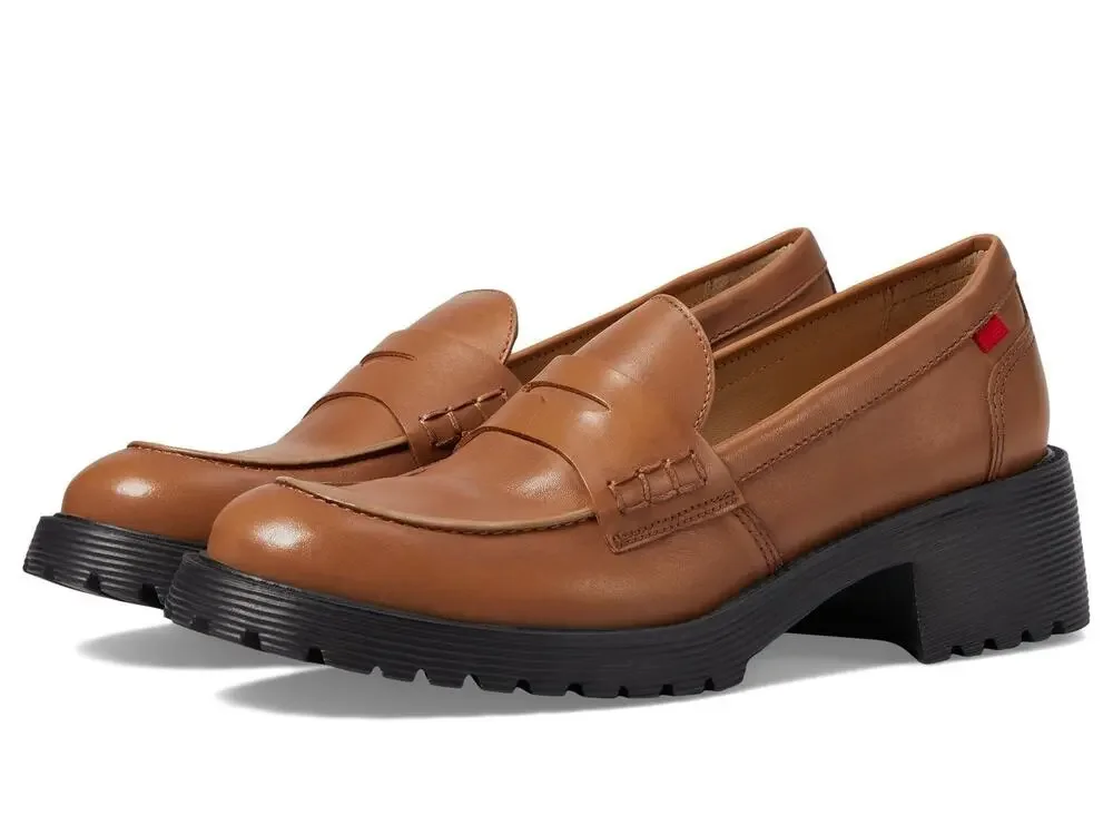 MARC JOSEPH NEW YORK CAMDEN STREET -LOAFERS FOR WOMEN-TAN BURNISHED NAPPA 9.5 M